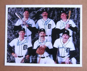 1984 World Series Detroit Tigers Photo signed COPY by 6: Morris, Trammell, more - Bild 1 von 3