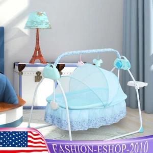 Cuna eléctrica con columpio automático para bebé cesta de música infantil cama para dormir + Bluetooth - Imagen 1 de 50