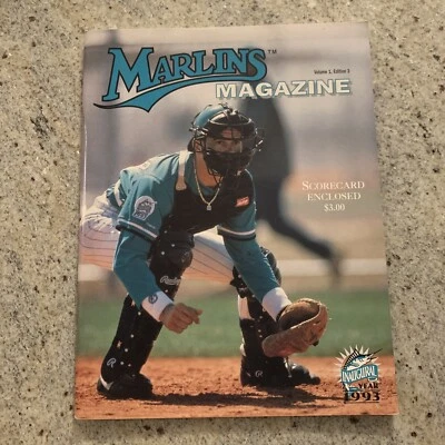 1993 Florida Marlins Magazine Scorecard Volume 1 Edition 3 Benito Santiago MLB - Image 1 of 4