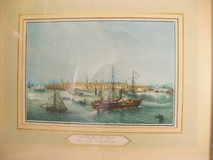 Grabado transatlántico Louis Le Breton Vista de Nueva York Llegada 1820 - Imagen 1 de 10