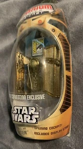 SDCC 2006 STAR WARS TITANIUM DARTH VADER TIE FIGHTER GOLD SHIP EXCLUSIVE HASBRO - Picture 1 of 6