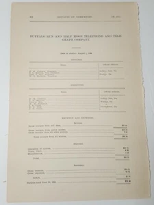 1909 Dokument BUFFALO RUN & HALFMOON PHONE & TELEGRAPH Waddle PA Centre Co - Bild 1 von 5