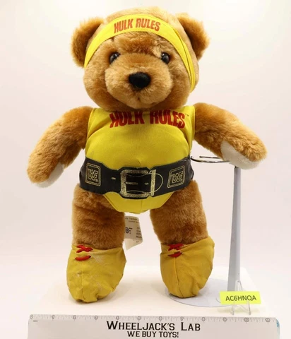 Hulk Hogan Hules Rules 16" Plush Bear Vintage 1989 WWF Titan Sports Cover