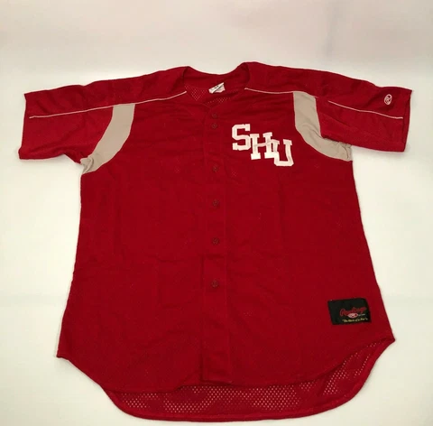 Rawlings Baseball Jersey Size 48 Mens Sacred Heart Pioneers Button #25 Red Cover