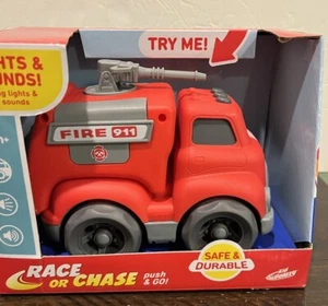 Race Or Chase Pull Back & Go Fire Rescue Truck by kid galaxy new - Picture 1 of 5