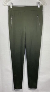 Forever 21 Women's Leggings size S Green Zippered Legs Stretch Ankle Length - Picture 1 of 8