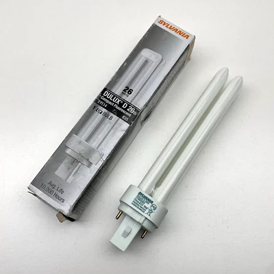 (4-Pack) Sylvania CF26DD/835/ECO Fluorescent 26W Light Bulb 3500K 2-Pin G24d-3 - Image 1 of 4