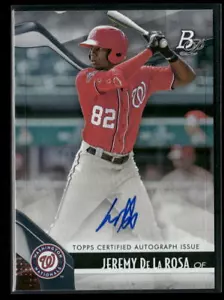 2021 Bowman Platinum #TOP-56 Jeremy De La Rosa Top Prospects Autografi - Foto 1 di 2