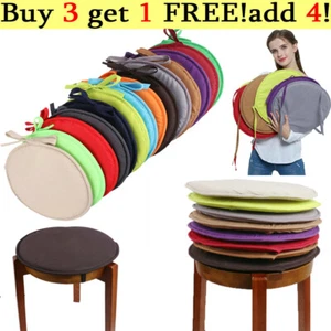Round Chair Cushions Cushion Seat Pads Kitchen Dining Removable Cover 37x37cm - Picture 1 of 26