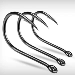 200pcs Fishing Single HookHigh Qulity High Carbon Steel Jig Big Hooks 3#-15# - Picture 1 of 36