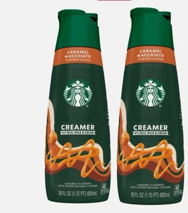 Starbucks Caramel Macchiato Creamer 28oz (2 Pack) + Bonus wooden s Fast Shipping - Picture 1 of 1