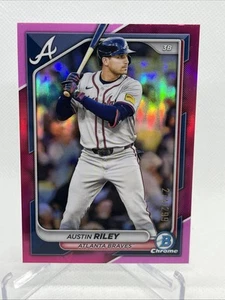 2024 Bowman Chrome #28 Austin Riley Fuchsia Refractors #274/299 Braves - Picture 1 of 3