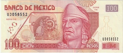 Mexico 100 Pesos Banknote 2003 Choice Extra Fine Cond Pick#118-D"Nezahualcoyotl - Image 1 of 2