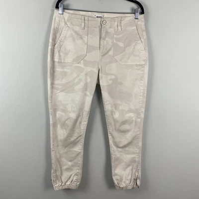 Pantalones de mezclilla para mujer Paige Mayslie talla 29 blancos grises camuflados cremallera al tobillo Foto 1 de 4