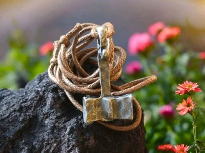 Forged Style Viking Celtic Hammer Pendant Necklace – Metal Mjolnir Thor's Hammer - Image 1 of 4
