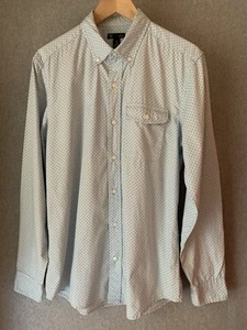 Gap Mens Blue Dot Button Down Shirt Sz M Slim Fit Long Sleeve Preppy Cotton - Picture 1 of 9