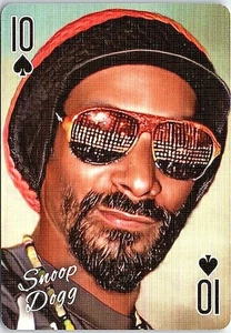 Tarjeta coleccionable Snoop Dogg celebridad rap estrella jugando - Imagen 1 de 2