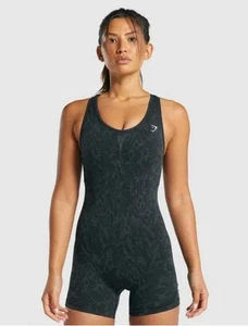 Gymshark Women's Adapt Animal Seamless All-In-One Bodysuit B1A3N Black Sz M - Picture 1 of 6