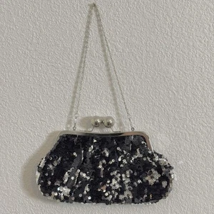 Damen Pailletten Satin Clutch/Handtasche Abendtasche Braut Hochzeit Tanz - Bild 1 von 4