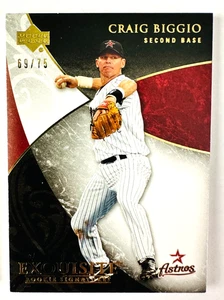 2007 Upper Deck Exquisite Craig Biggio SP #/75 Astros Legend - Picture 1 of 3