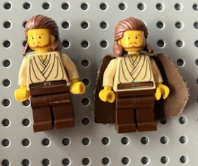 2 LEGO Star Wars Qui-Gon Jinn Yellow Head Minifigure 1999 7161 7101 7171 sw0027