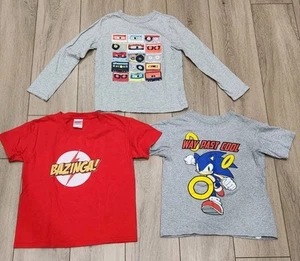 3 Kids Graphic Tees Shirts Sega Sonic Bazinga Big Bang Gap Tapes Size Small (7) - Picture 1 of 6