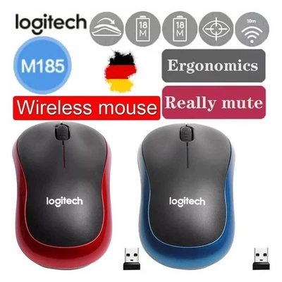 M185 Logitec h Maus Wireless Schnurlos Mouse Kabellos Funk + USB Empfänger NEU - Bild 1 von 4