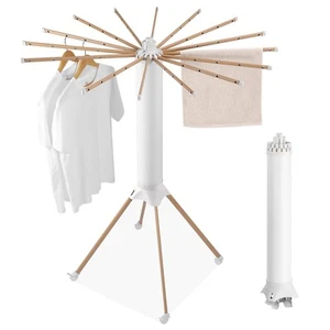 Collapsible Laundry Drying Rack,Space-Saving Hanger with 16 Adjustable Poles,... - Picture 1 of 7