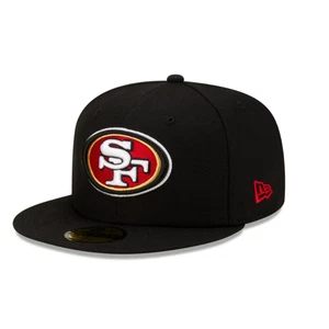 San Francisco 49ers Cap NFL New Era Black Fitted Logo Hat - New - Picture 1 of 3