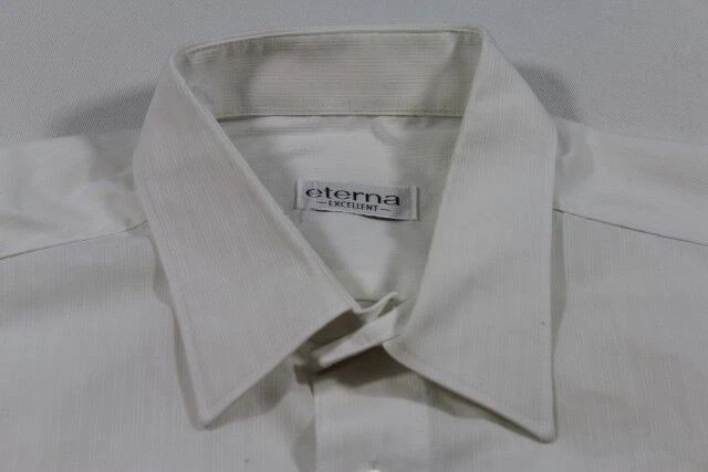 Eterna Excellent Camicia A Maniche Lunghe 41 Bianca Unicolore Come Nuova #E5601 - Immagine 1 di 1