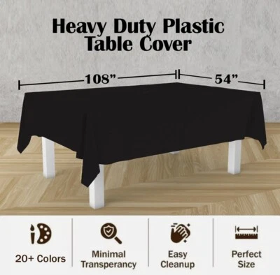 Pack de 6 manteles rectangulares de plástico desechables redondos de plástico Foto 1 de 2