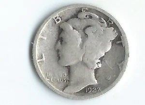1927 -P MERCURY DIME 180% ROTATED REVERSE - Picture 1 of 3