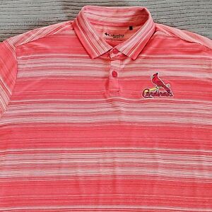 Columbia St Louis Cardinals Men's Golf Polo Shirt XL 100% Polyester Pink Red