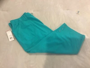Kim Rogers Womens Turquoise Teal Capri Pants Size Large Comfort Waist Pull On Pk - Picture 1 of 8