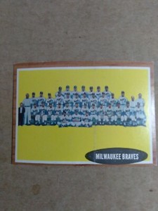 1962 Topps #158 Milwaukee Braves  TC, EX +