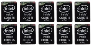 Lot of 10 Intel Core i5 vPro Black Sticker 15.5 x 21mm Case Badge Sticker Decal - Picture 1 of 1