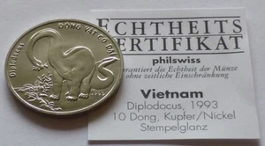 Vietnam 10 Dong 1993, Animales Prehistóricos - Diplodocus - Imagen 1 de 3