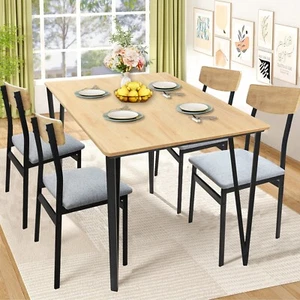 Dining Table Set for 4 Kitchen Table Set with Chair for 4 Wood Dining Table - Picture 1 of 10
