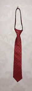 Boy's 100% Silk Red Christmas tree adjustable necktie J Khaki