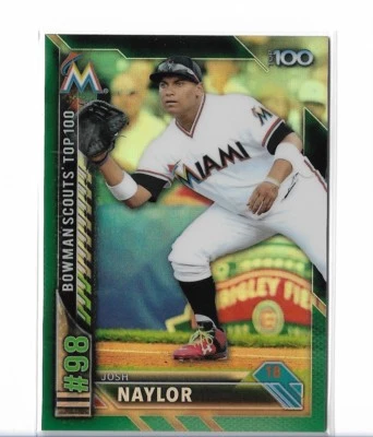 2016 Bowman Chrome Josh Naylor Bowman Scouts Top 100 Green Refractor! 87/99! - Image 1 of 2