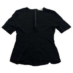 A.L.C. Womens V-Neck Blouse Top Size 8 Black - Picture 1 of 7