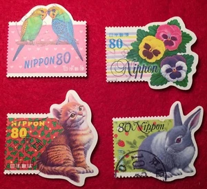Japón #2614a-e 1998 Estampillas de saludo, conjunto completo, usadas, sonido, difíciles de encontrar - Imagen 1 de 7