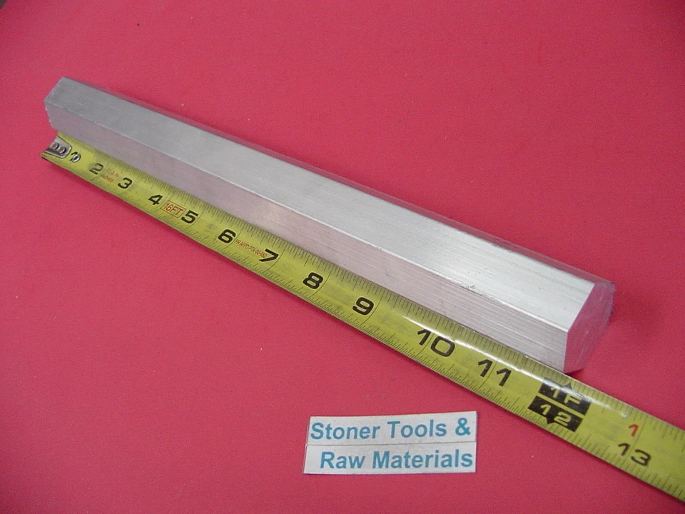 HEX 1-1/8" ALUMINIO 6061 BARRA HEXAGONAL 12" largo T6511 1.125" TORNO SÓLIDO STOCK Foto 1 de 1