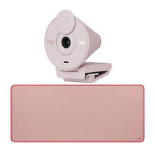 Logitech Brio 300 Rose High Definition Webcam with Desktop Anti Slip Matt