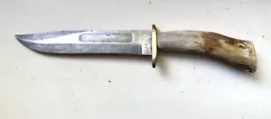 WWII US USMC Marine Corps Camillus Fighting Knife w/ Modified Stag Handle - NICE - Picture 1 of 8