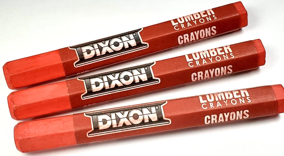 Pack of 3 - Dixon 52000 LUMBER CRAYON, Hex Shape - RED Dixon Wood & Log Markers - Image 1 of 1