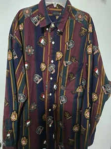 Vintage 90s Structure Men’s Shirt Button Down Size MEDIUM Italy Milano AOP - Picture 1 of 3