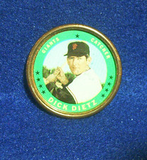1971 TOPPS BASEBALL COIN INSERT 33 Dick Dietz SAN FRANCISCO GIANTS