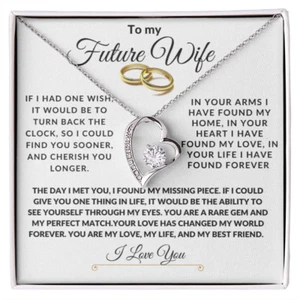 Collar Personalizado Corazón Dorado To My Future Wife Forever Love Regalo - Imagen 1 de 18