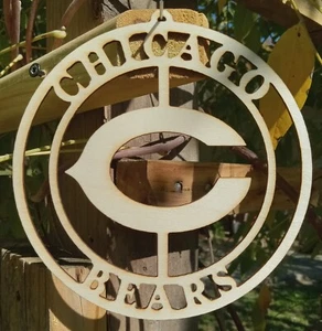 Chicago Bears Laser geschnittenes Holz Fenster/Wand Dekor 4" oder 6"x2mm Farbe/Beize bereit SCHÖN - Bild 1 von 8